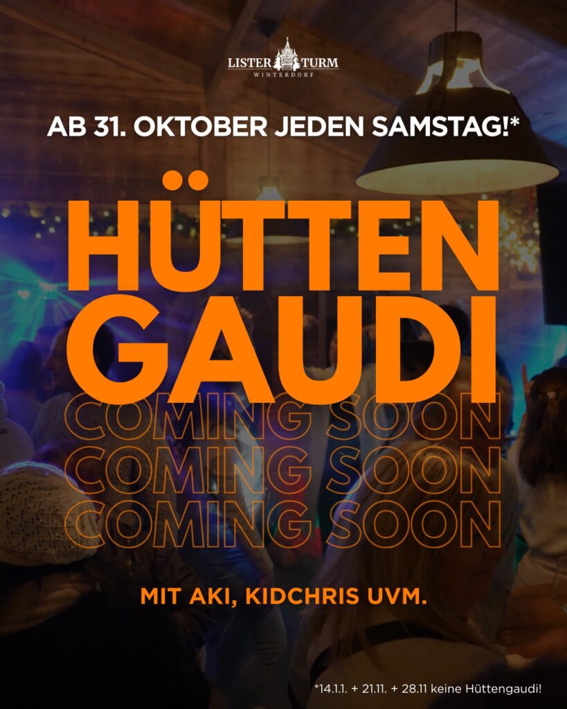 Hüttengaudi im Lister Turm Winterdorf